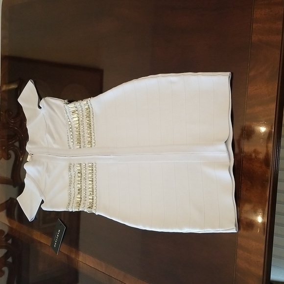 Brand new with tickets on Marciano bodycon - Fire and ice bandage dress - Picture 3 of 8